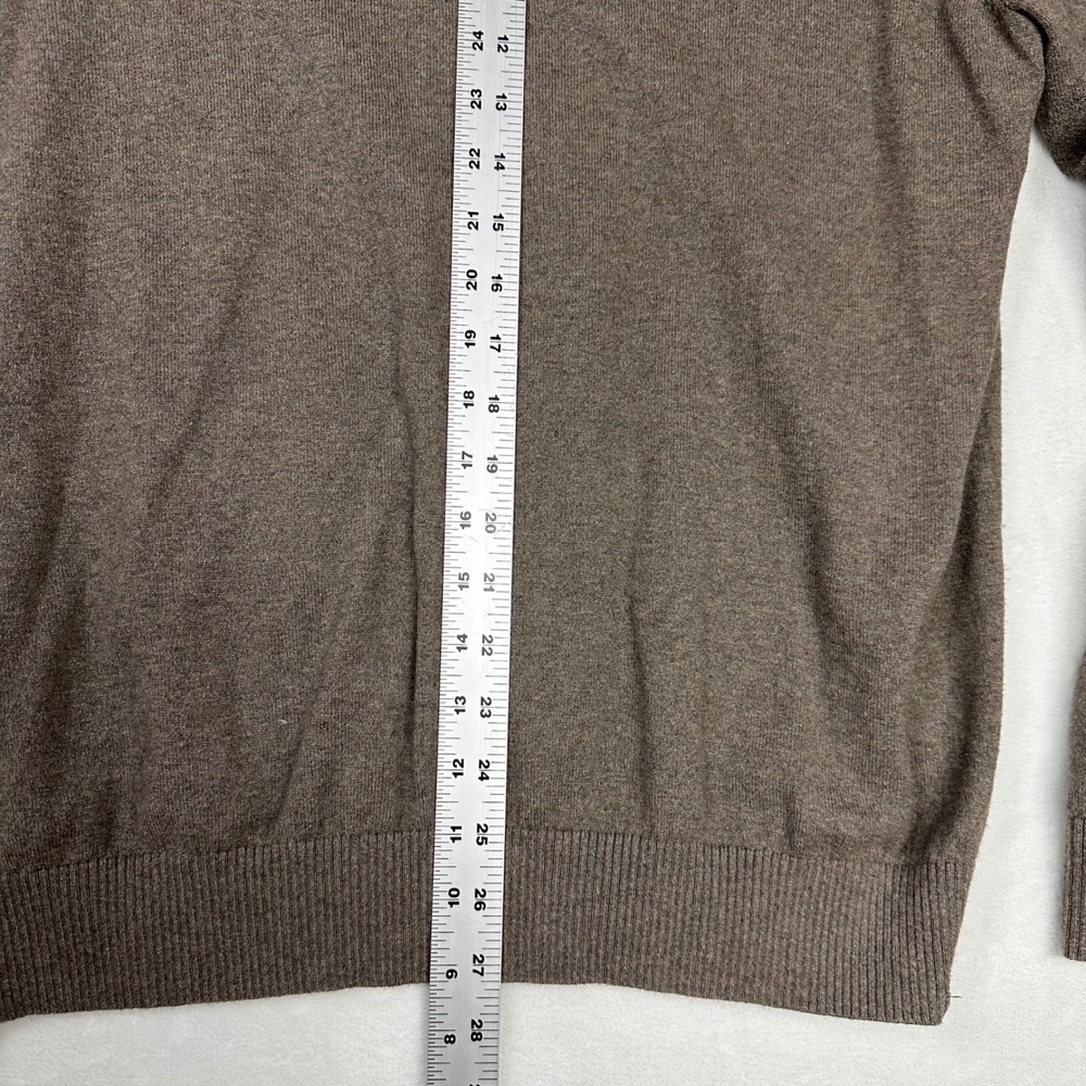 Eddie Bauer V Neck Sweater Mens L Brown Cotton Merino Wool Blend Pullover‎ - Picture 4 of 11
